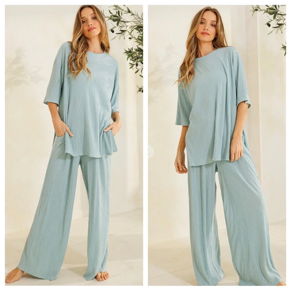 21 Boho Chic 2 Piece Set Wide leg Pants and Tunic top - Picture 3 of 5